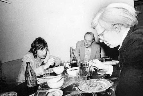 Rolling Stones Mick Jagger, William S. Burroughs, Andy Warhol