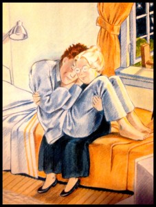 A scene from Love You Forever, by Robert Munsch. Totally normal behaviour.