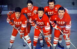 Soviet Red Army Team Photo, Fetisov top right