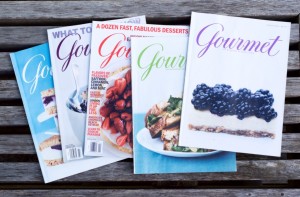 A sampling of Louise Crosby's backissues of Gourmet Magazine