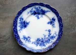 Antique Flow Blue Plate